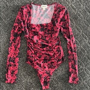 Queen BB Red and Black Floral Bodysuit